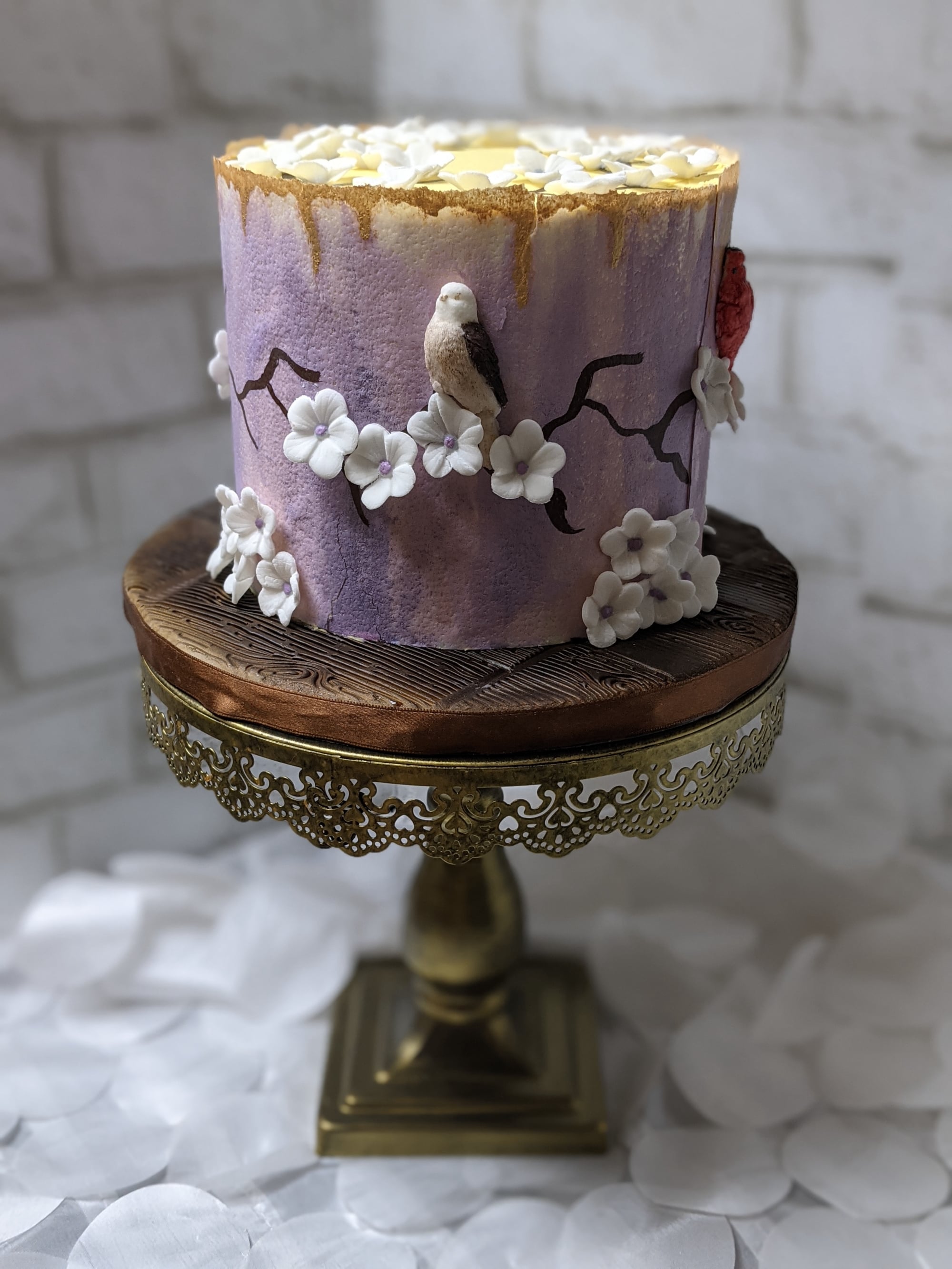 Birds on Wafer Paper cake by Erin Purdey